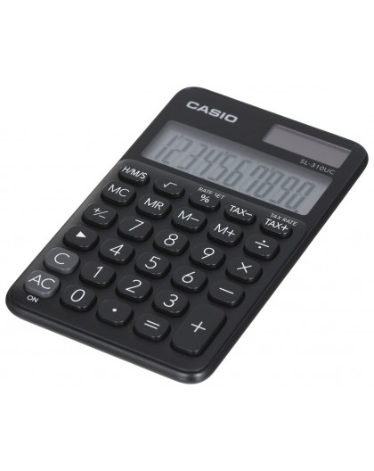 CASIO CALCULATOR POCKET SL-310UC-BK BLACK, 10 DIGIT DISPLAY