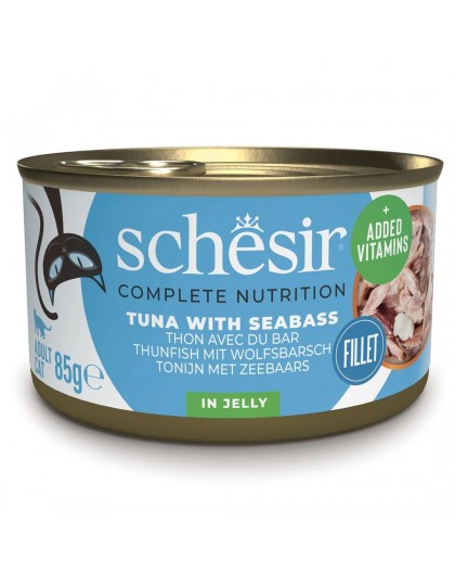SCHESIR in jelly Tuna with sea bass - wet cat food - 85 g