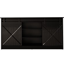 Chest of drawers 160x80x35 GRANERO black/black gloss