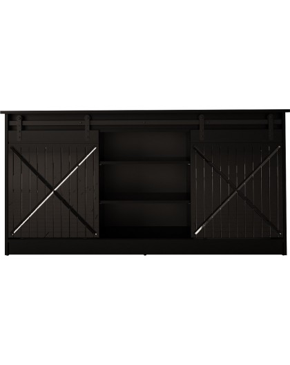 Chest of drawers 160x80x35 GRANERO black/black gloss