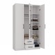 Topeshop ROMANA 120 BIEL bedroom wardrobe/closet 6 shelves 3 door(s) White