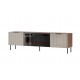 ALMERA TV cabinet 180.5x42x52.5 walnut/cashmere + black fireplace