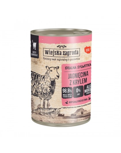 WIEJSKA ZAGRODA Lamb with krill - wet cat food - 400g