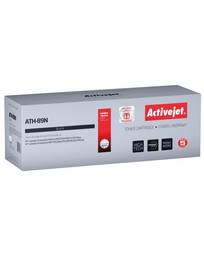 Activejet ATH-89N toner (replacement for HP CF289A HP 89A HP89A Supreme 5000 pages black) - with chip