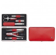 Zwilling Twinox Travel Set – Red Leather Case, 7 Pieces - Red