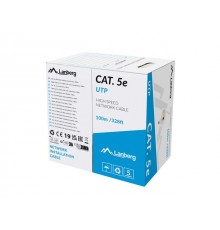 LAN CABLE UTP CAT.5E 100M CU WIRE GRAY FLUKE PASSED LANBERG