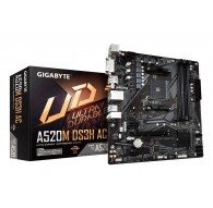 GIGABYTE A520M DS3H AC Motherboard - AMD Ryzen 5000 Series CPUs, 5+3 Phases VRM, up to 4733MHz DDR5 (OC), 1xPCIe 3.0 M.2, GbE LA
