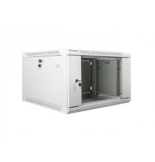 Lanberg wall-mounted installation rack cabinet 19'' 6U 600x600mm gray (glass door)