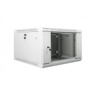 Lanberg wall-mounted installation rack cabinet 19'' 6U 600x600mm gray (glass door)