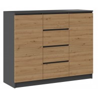 2D4S chest of drawers 120x40x97 cm, anthracite/artisan