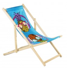 GreenBlue GB183 classic beech deckchair with your own print