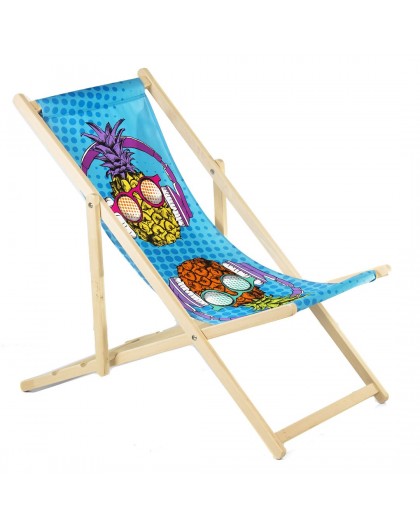 GreenBlue GB183 classic beech deckchair with your own print