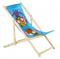 GreenBlue GB183 classic beech deckchair with your own print