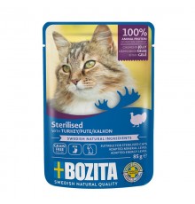 BOZITA sterilised pieces in jelly with turkey - wet cat food - 85g