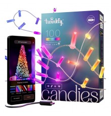 Twinkly Candies LED Christmas tree lights TWKC100RGB-T 6 M Candle shape