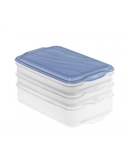 ROTHO Rondo Horizon blue - food storage container - 2 x 0,75l, 1 x 1,35l