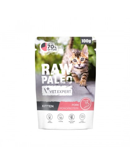 VETEXPERT Raw Paleo Kitten Pork - wet cat food - 100g