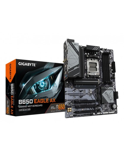 GIGABYTE B650 EAGLE AX Motherboard - AMD Ryzen 9000 Series CPUs, 12+2+2 Phases VRM, up to 7600MHz DDR5 (OC), 1xPCIe 5.0 + 2xPCIe