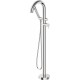 Freestanding bath faucet with shower set