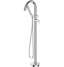 Freestanding bath faucet with shower set