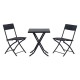 Extralink Small Black Forest Garden Furniture Set, Two Chairs + Black Table outdoor furniture set