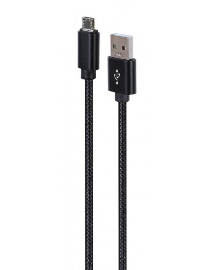 Gembird CCDB-mUSB2B-AMBM-6 Cotton braided Micro-USB cable with metal connectors, 1.8 m, black
