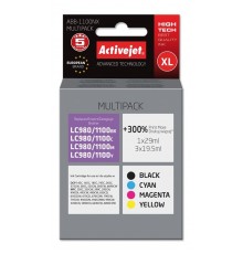 Activejet ABB-1100NX Ink (replacement for Brother LC1100/980 Supreme 1 x 29 ml, 3 x 19.5 ml black, magenta, cyan, yellow)