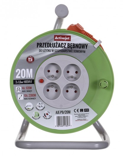 Activejet AJE-PB/20M reel extension cord 20m