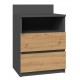 Topeshop M1 ANTRACYT/ARTISAN nightstand/bedside table 2 drawer(s) Oak