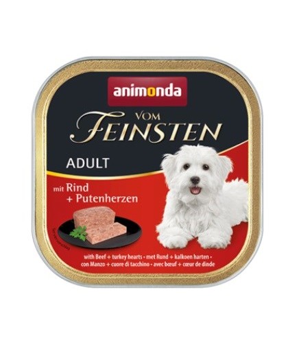 ANIMONDA Vom Feinsten Adult Beef and turkey heart - wet dog food - 150g