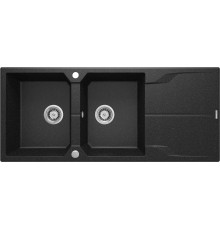 2-bowl granite sink with drainer