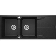 2-bowl granite sink with drainer