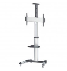 Manhattan TV & Monitor Mount, Trolley Stand, 1 screen, Screen Sizes: 37-65", Silver, VESA 200x200 to 600x400mm, Max 50kg, LFD, L