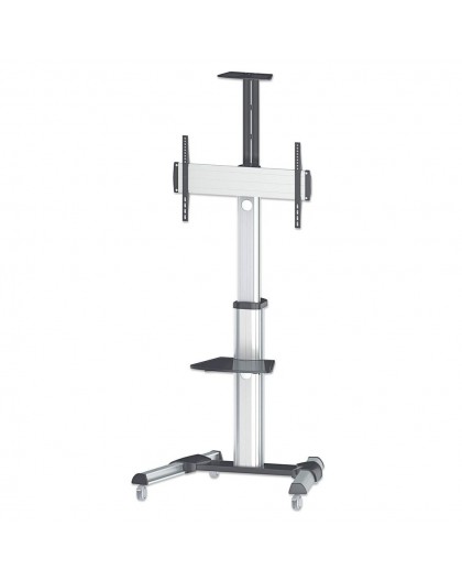 Manhattan TV & Monitor Mount, Trolley Stand, 1 screen, Screen Sizes: 37-65", Silver, VESA 200x200 to 600x400mm, Max 50kg, LFD, L