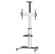 Manhattan TV & Monitor Mount, Trolley Stand, 1 screen, Screen Sizes: 37-65", Silver, VESA 200x200 to 600x400mm, Max 50kg, LFD, L