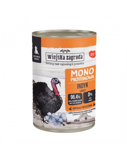 WIEJSKA ZAGRODA Puppies Monoprotein Turkey - wet dog food - 400g