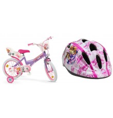 16" Paw Patrol Purple 1680 Girl children's bicycle + Paw Patrol pink children's helmet TOIMSA 10896