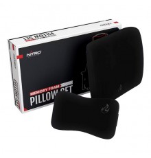 Nitro Concepts Memory Foam Pillow Set Black/Black - foam cushion set