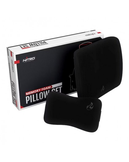 Nitro Concepts Memory Foam Pillow Set Black/Black - foam cushion set