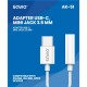 USB Type 3.1 C (M) – Jack 3.5mm (F) Audio adapter White SAVIO AK-51
