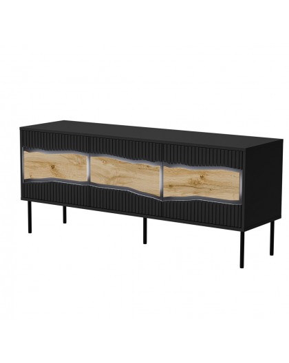 Cama INSERTO 3D TV cabinet 143.5x40x61.5 black + LED