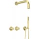 Concealed shower set with horizontal faucet