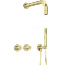 Concealed shower set with horizontal faucet