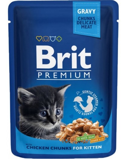BRIT Premium Cat Kitten Chicken - wet cat food - 100g