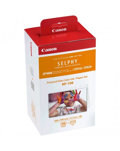 Canon RP-108 Colour Ink + 100 x 148 mm Paper Set, 108 Sheets