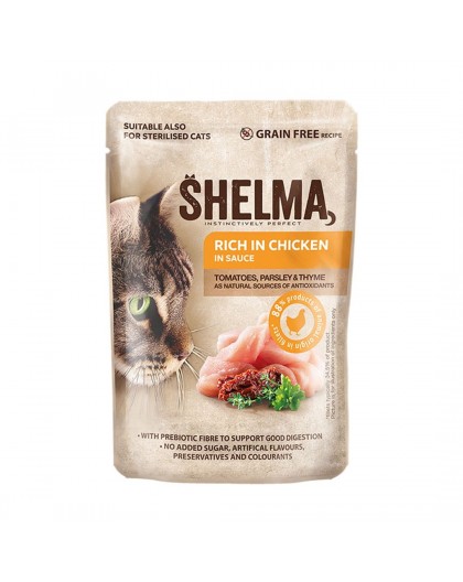 SHELMA Rich in chicken in sauce - wet cat food - 85g