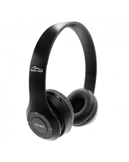 MEDIA-TECH EPSILION BT MT3591 Wireless headphones Bluetooth 4.2 Microphone Radio FM Black