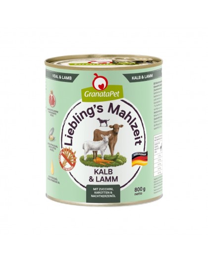 GRANATAPET Liebling's Mahlzeit Veal and lamb - wet dog food - 800g