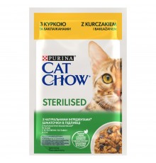 PURINA Cat Chow Sterilised Gig Chicken with Eggplant - moist cat food 85 g