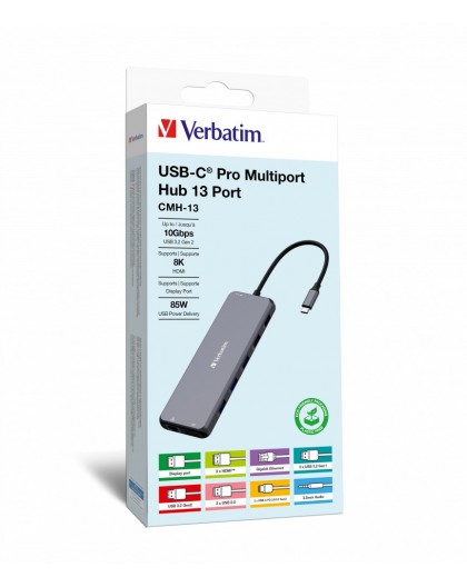 Verbatim CMH-13 USB Type-C 10000 Mbit/s Silver